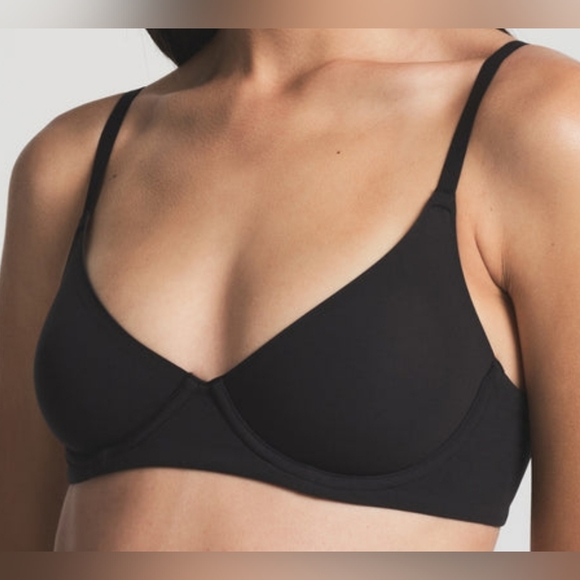 💕NWT SKIMS Fits Everybody Unlined Underwire Demi Bra Black ONYX 44DDDDD 44H - Picture 1 of 13